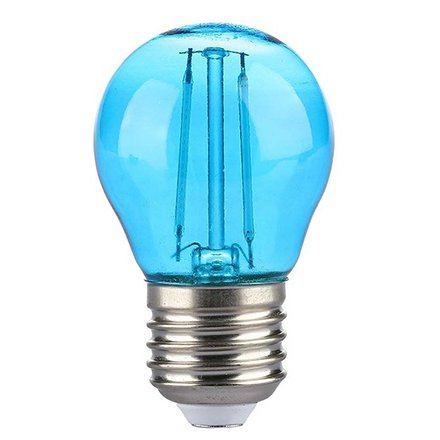 Bec LED G45 E27 2W Albastru Filament V-TAC