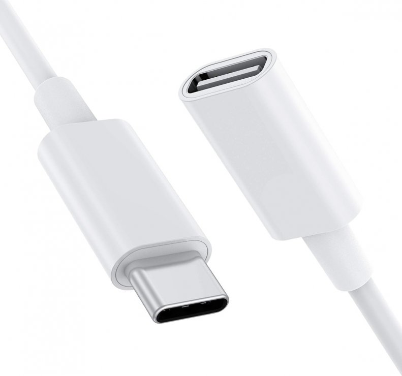Cablu prelungitor USB-C Oem 2 m, 5 Gbps, 3 A, Alb