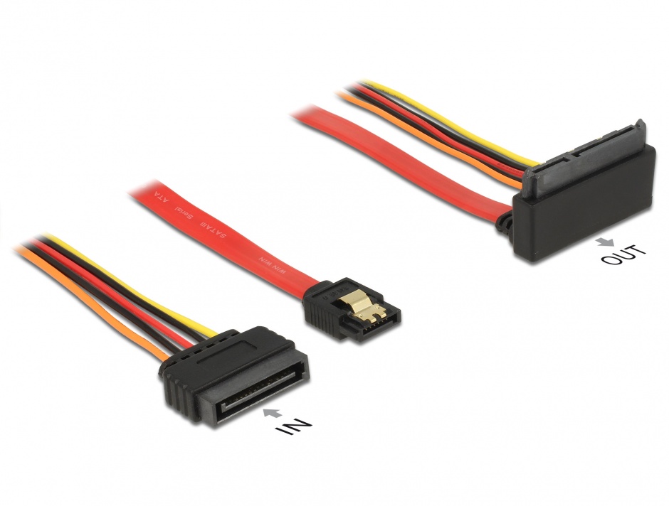 Cablu SATA III Delock 6Gb/s, 30cm, Unghi Drept