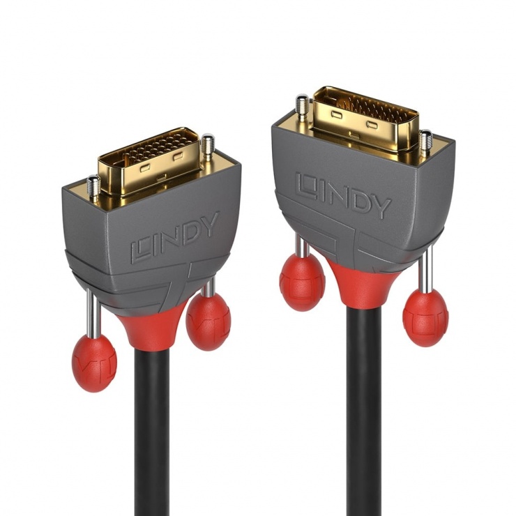 Cablu DVI-D Dual Link Lindy 2m, 2560x1600, Aurit