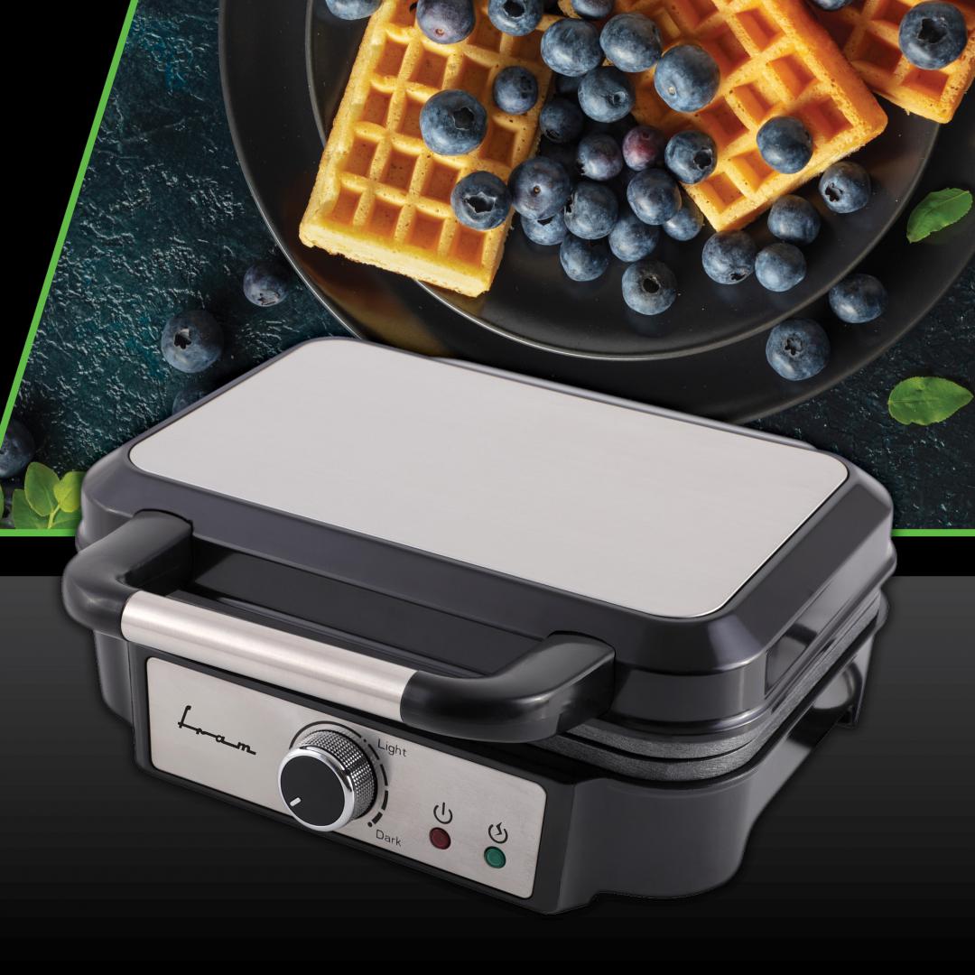 Aparat de Gofre FRAM FAG-M1000BKSS 1000W, 2 Gofre Simultan - imagine 2