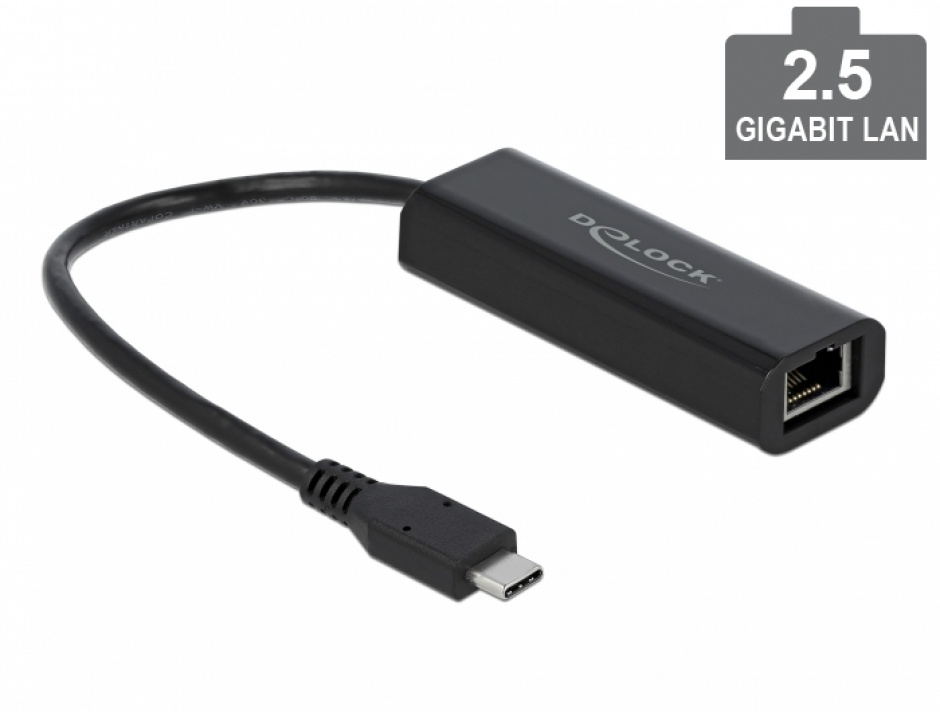 Adaptor USB-C 2.5G Delock, Gigabit LAN Rapid