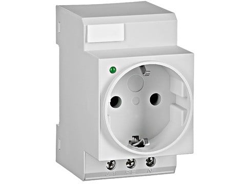 Priza modulara SCHUKO Schrack, 2P+N, 16A, cu LED, sina DIN, BZ325003-A