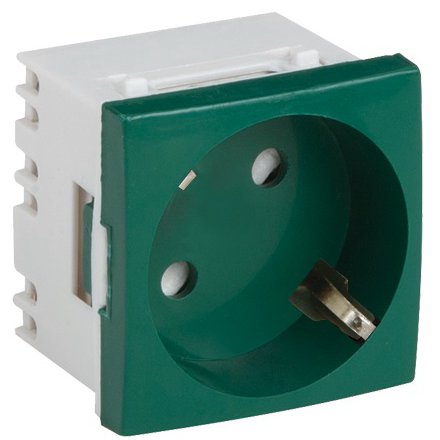 Priza Modulara Schuko Verde DLX cu Protectie