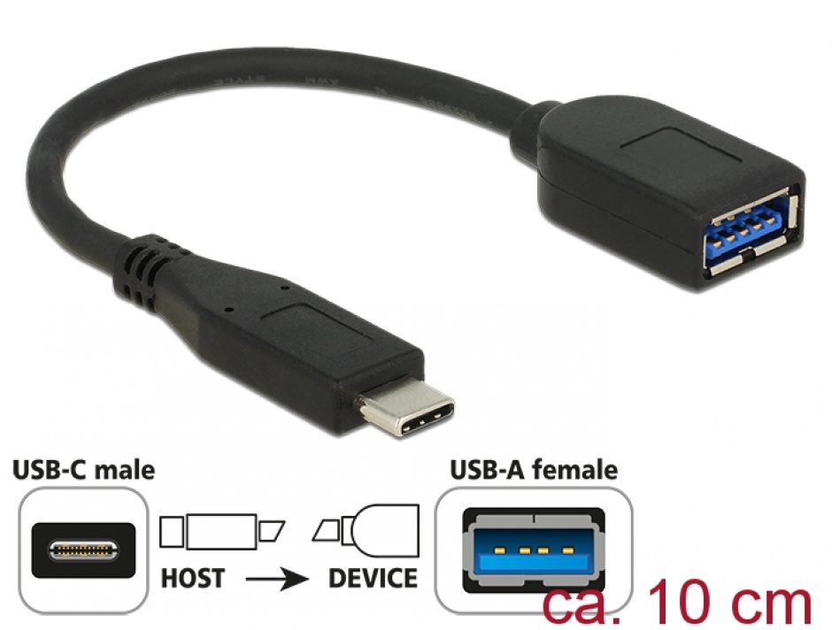Adaptor USB 3.1 C la A 10Gbps, Delock 65684