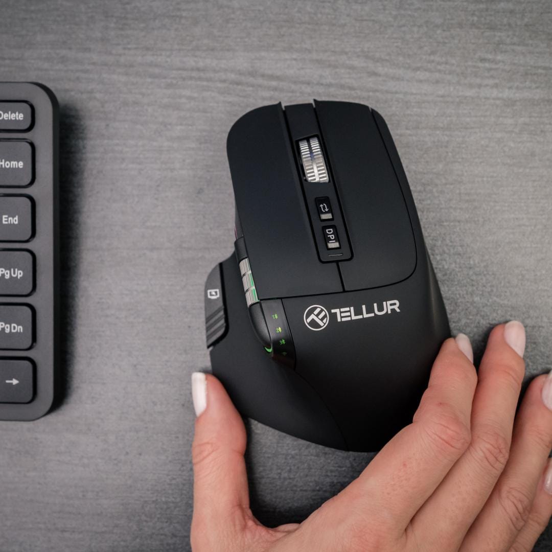 Mouse Wireless Tellur Shade Silent Click 3200 DPI RGB Negru - imagine 10
