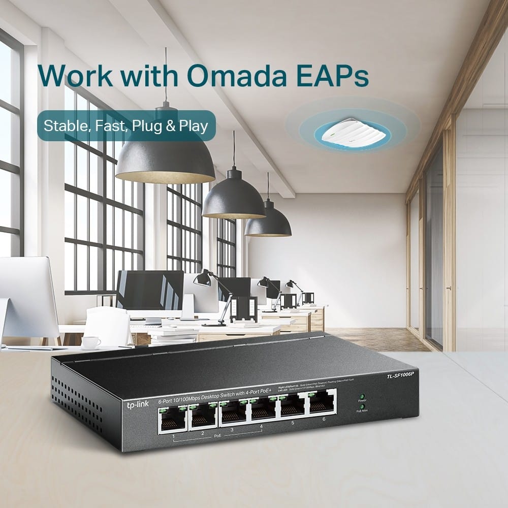 Switch TP-Link TL-SF1006P 6 Porturi PoE+ 67W - Rețea Stabilă - imagine 13