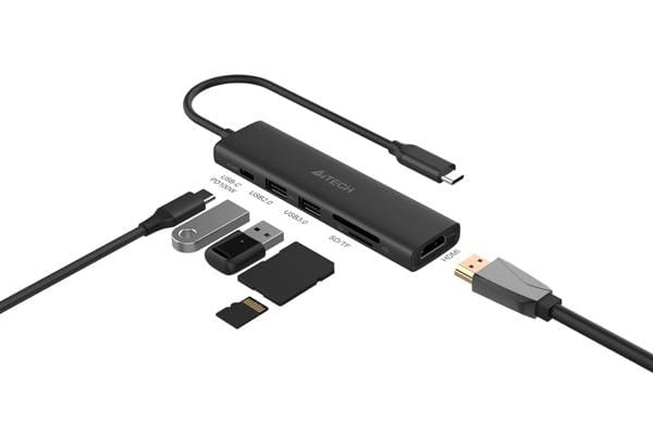 Docking Station A4Tech 6-in-1 USB-C HDMI 4K Universal Gri - imagine 6