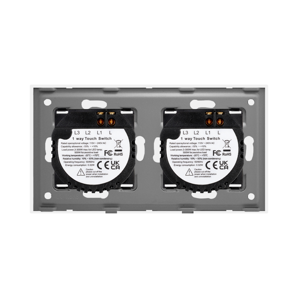Intrerupator Touch LUXION, Dublu, Sticla, 10A - imagine 4