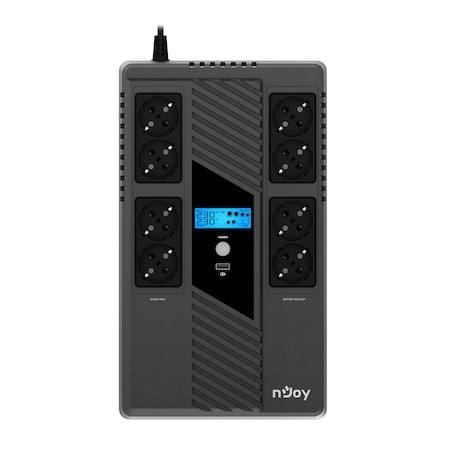 UPS NJOY Token 800VA/480W - 8 Prize Schuko cu Backup - imagine 2