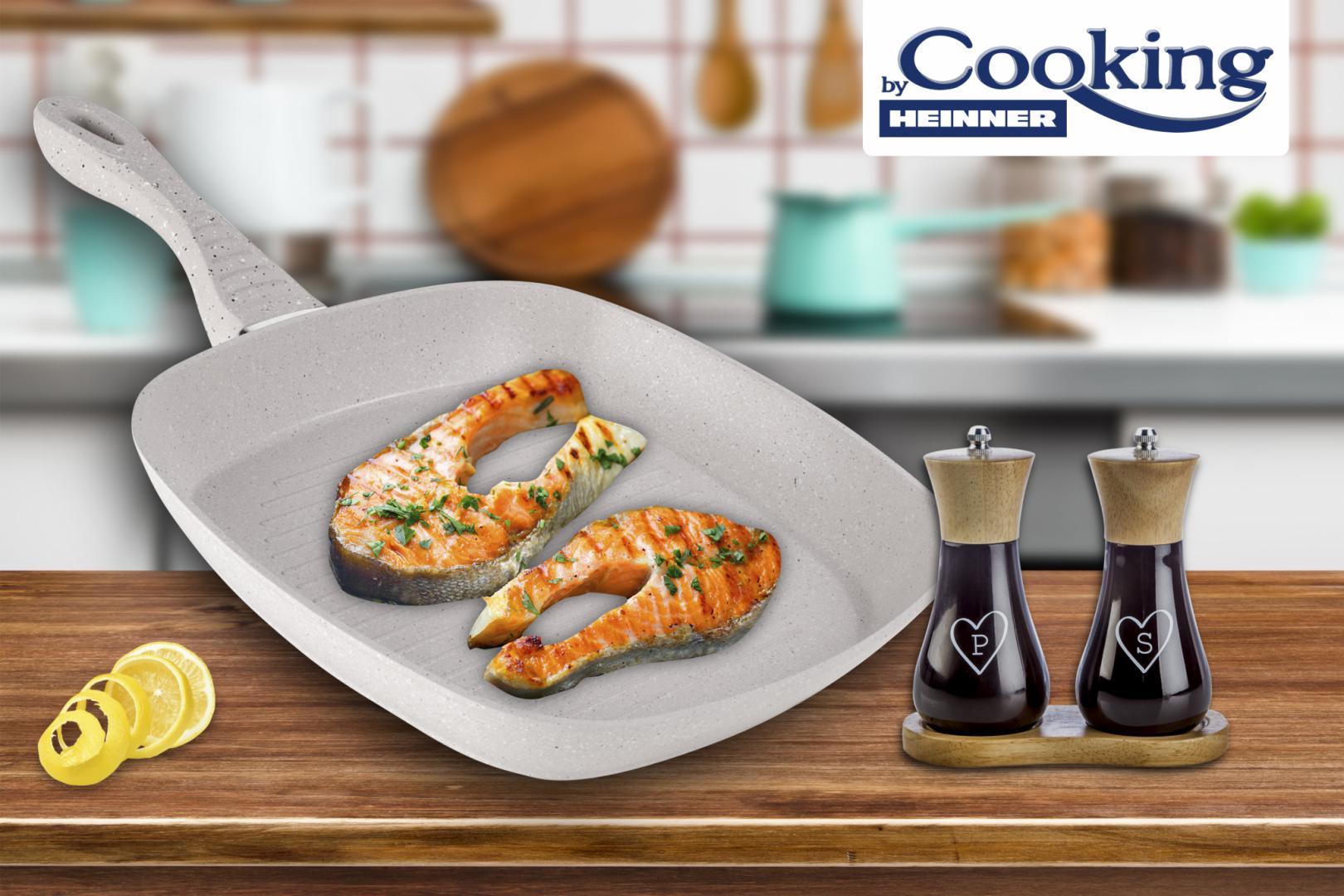 Tigaie Grill Heinner MozaiK 28cm cu Capac | Aluminiu Premium - imagine 4