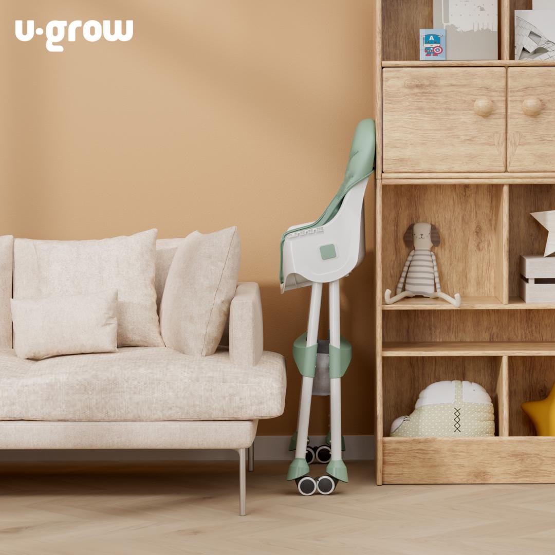 Scaun Masa Bebe 2 in 1 Pliabil Verde U-Grow - Compact și Versatil - imagine 5