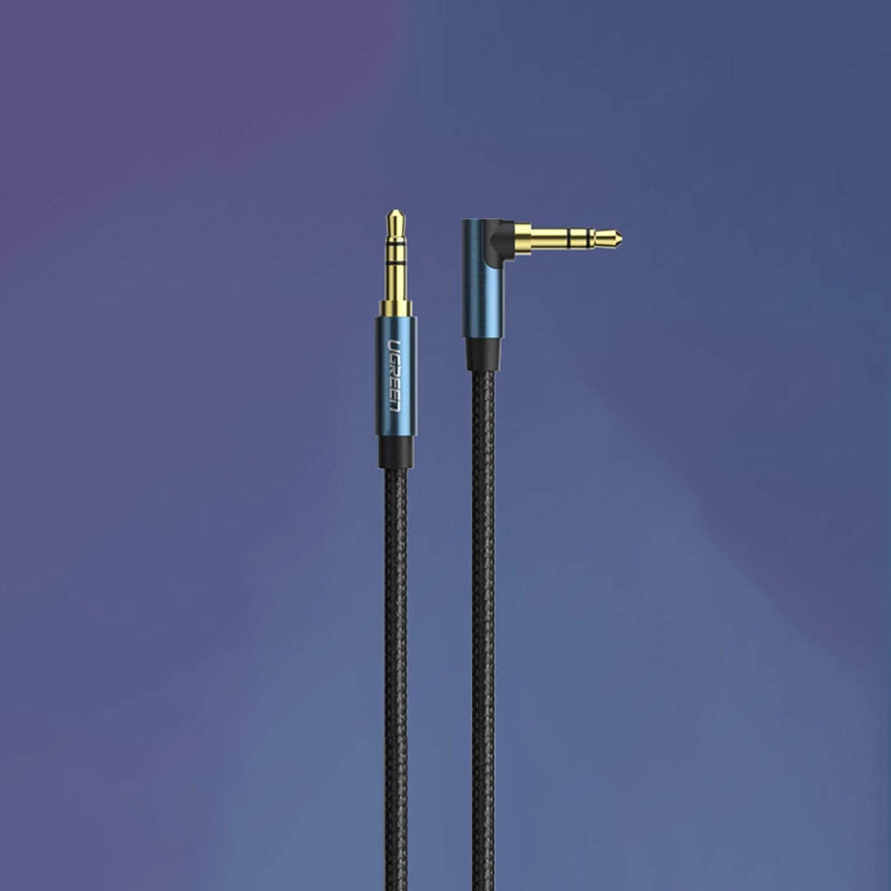 Cablu Audio Jack 3.5mm Ugreen AV112 1m Unghi 90° Aurit - imagine 3