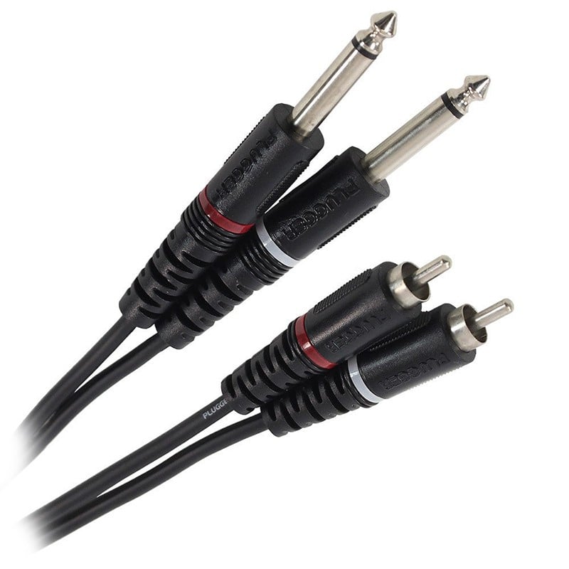 Cablu Audio Plugger 2x Jack 6.35mm + 2x RCA Tata, 3m