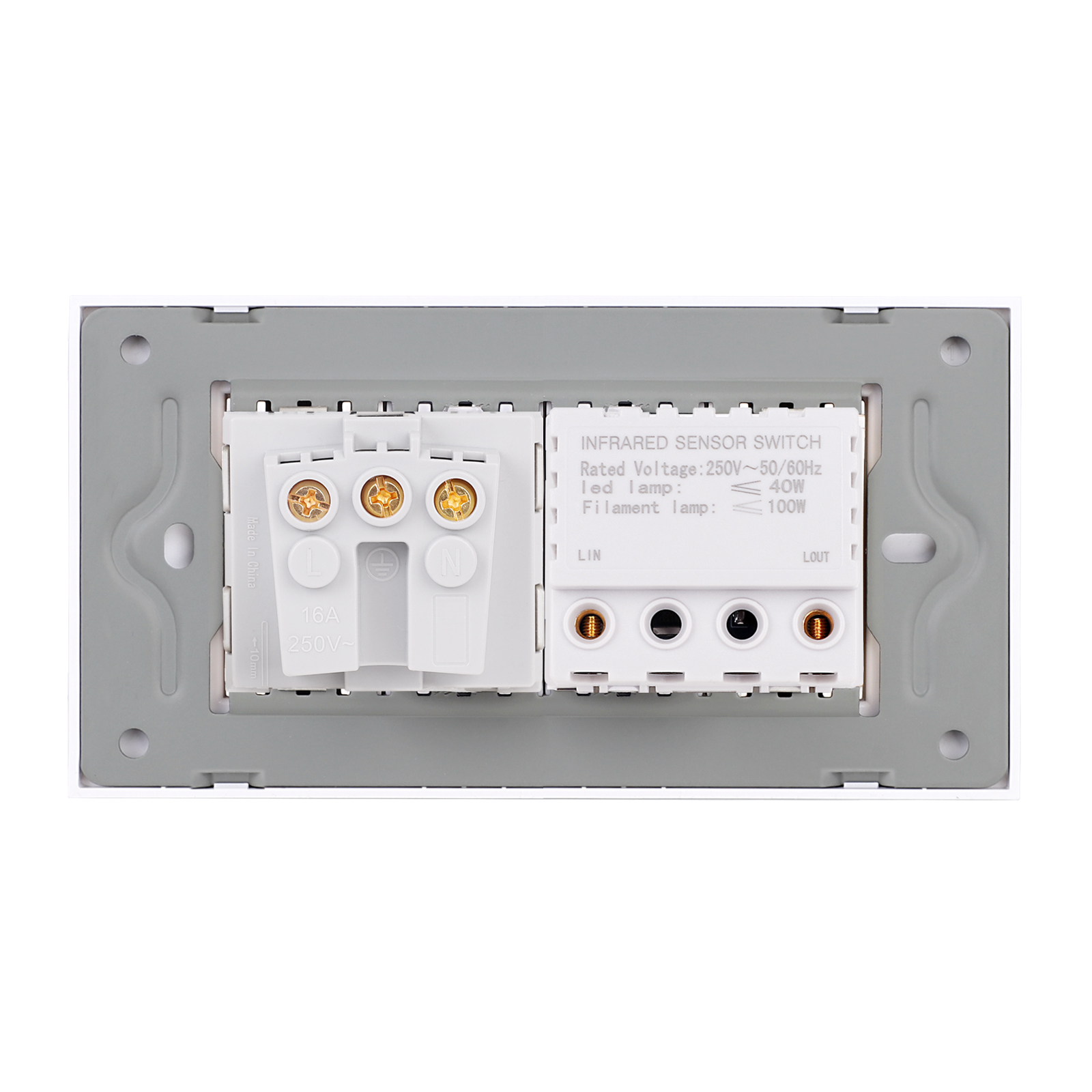 Senzor de Miscare 2M si Priza Schuko LUXION, Rama Sticla, IP44 - imagine 4