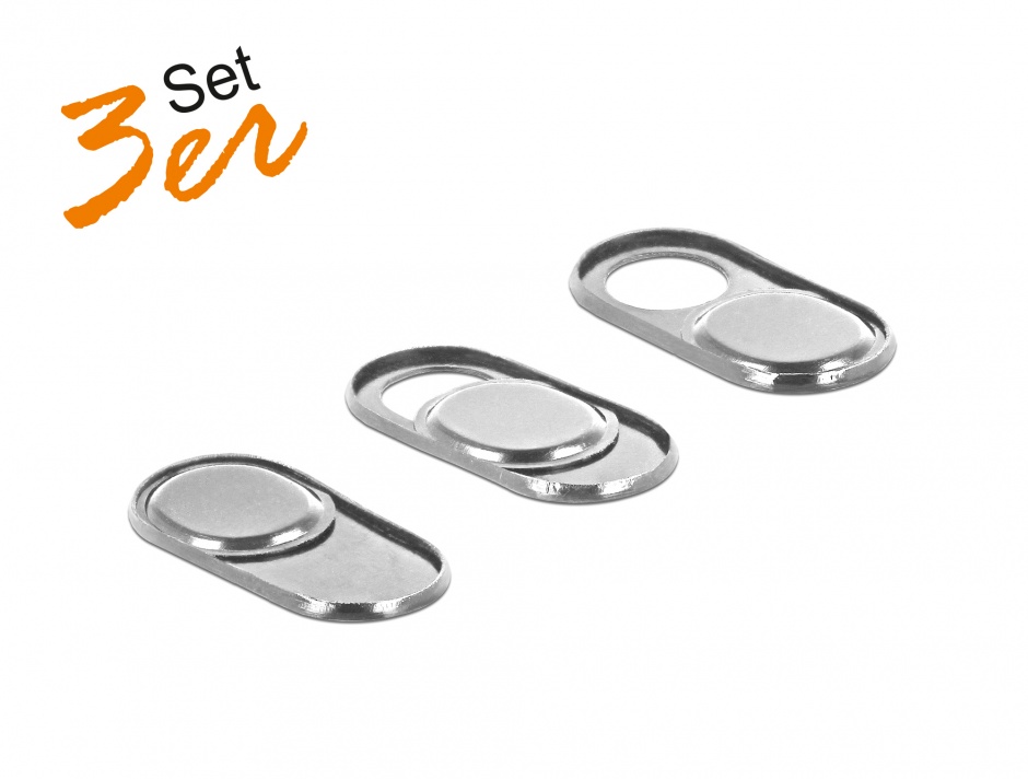 Set 3 protectii webcam Delock, Argintiu