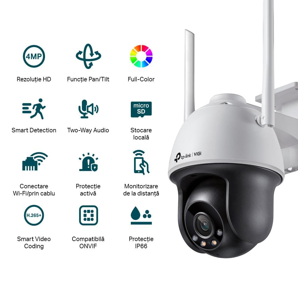 Cameră Supraveghere WiFi 4MP Pan/Tilt TP-Link VIGI C540-W - imagine 3