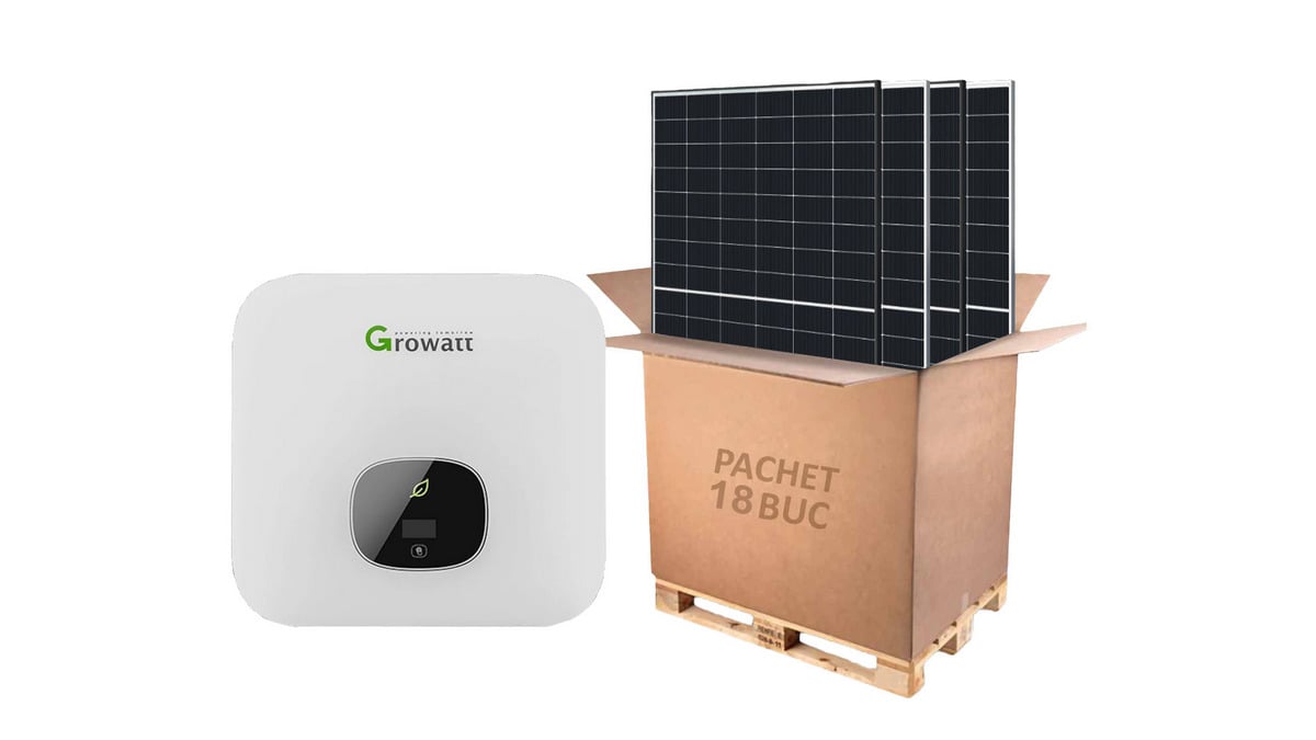 Kit Fotovoltaic On-Grid 8kW Growatt cu 18 Panouri Bifaciale