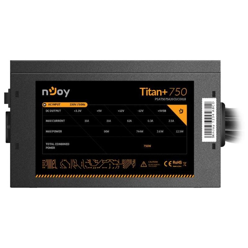 Sursă PC NJOY TITAN+ 750W 80+ Bronze ATX, 4x PCI-E - imagine 5