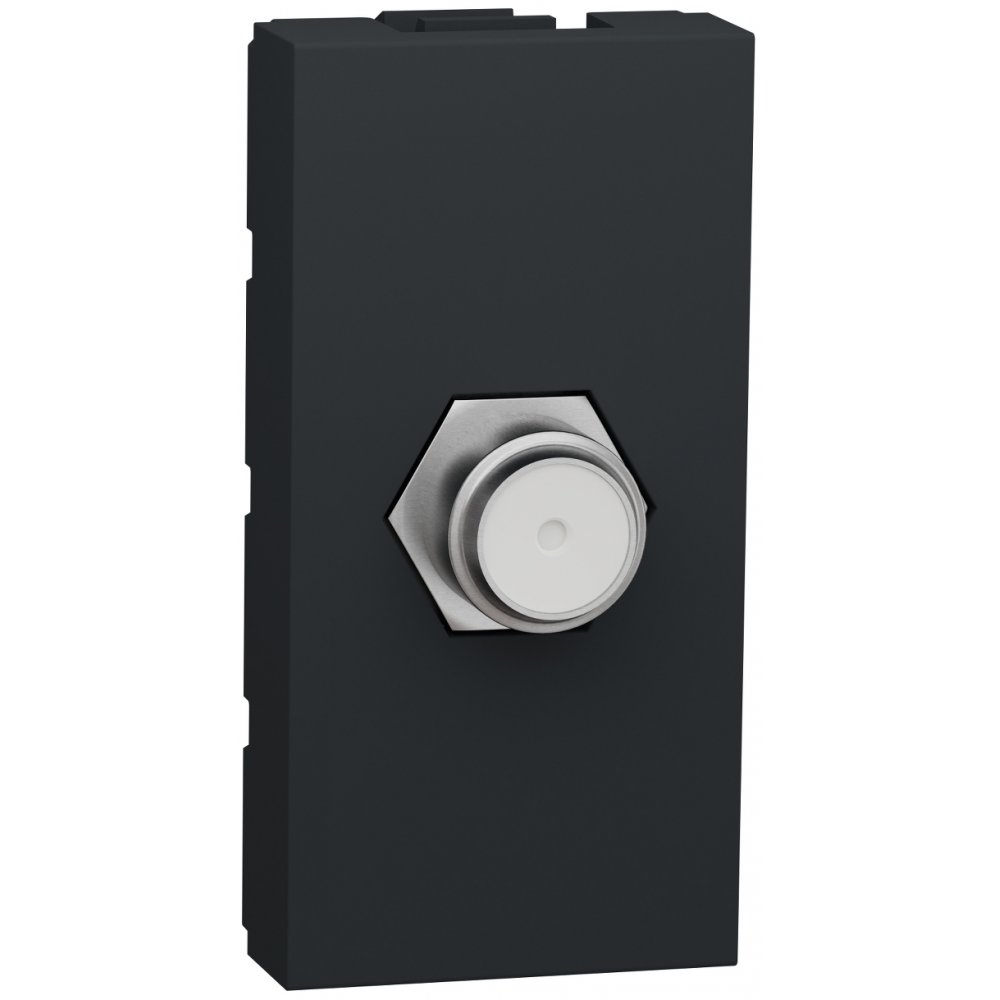 Priza TV Coaxial Schneider Noua Unica, 1m, Antracit - imagine 1