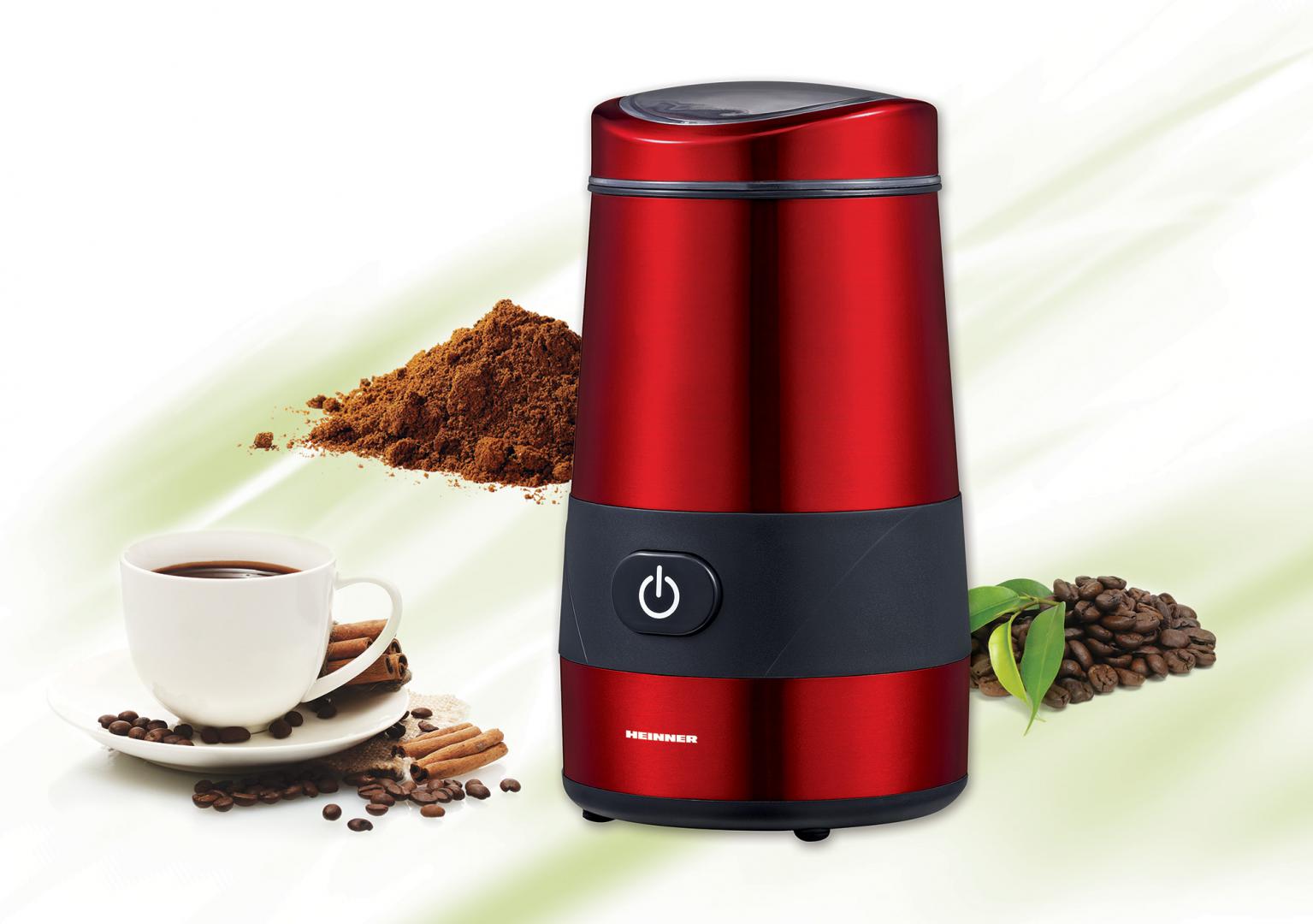 Rășnită Electrică Heinner HCG-200RED, 200W, Inox, Roșu - imagine 2
