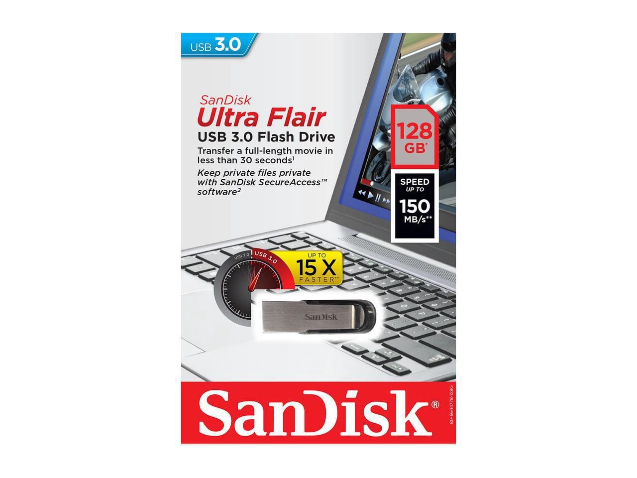 Stick USB SanDisk Ultra Flair 128GB USB 3.0 - 150MB/s - imagine 3