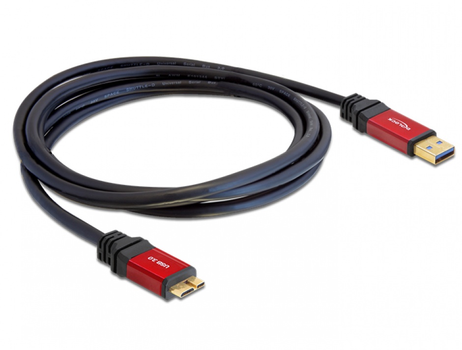 Cablu USB 3.0 Delock 3m, Micro-B Premium