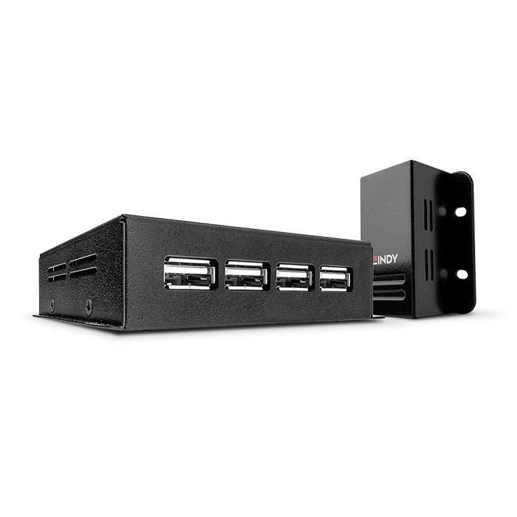 Extender USB 2.0 RJ45 50m cu HUB 4 porturi Lindy