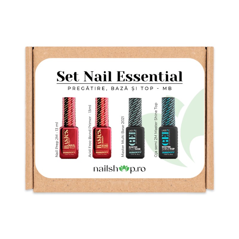 Set Nail Essential Nailshop | Pregătire, Bază și Top