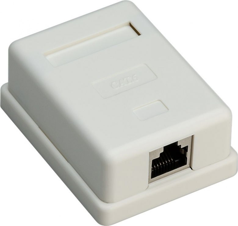 Priza RJ45 1 Port Cat 6 STP Goobay, Alb