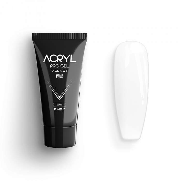 Acryl Pro Gel 2M Velvet White 30 g | Fără HEMA