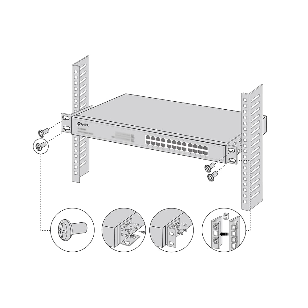 Kit Montare Rack TP-LINK RackMount Kit-19 19 inch Negru - imagine 3