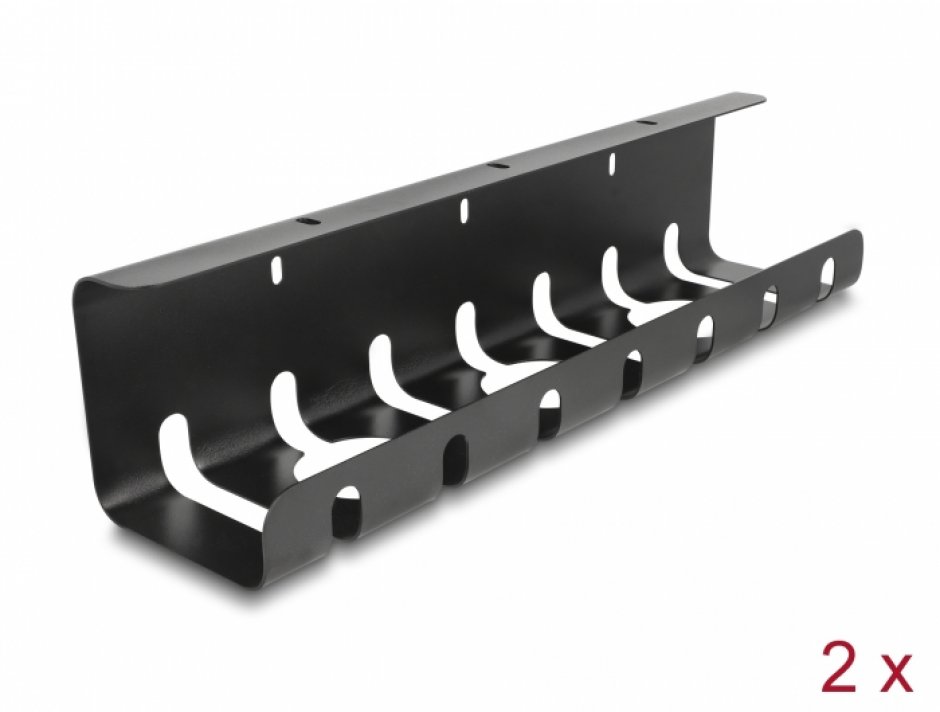 Delock 88031 Set 2 Organizatoare Cabluri Negru
