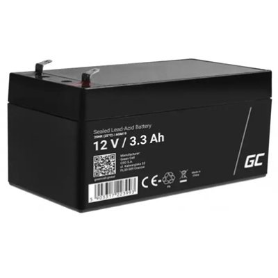 Acumulator GreenCell AGM 12V 3.3Ah pentru backup și jucării