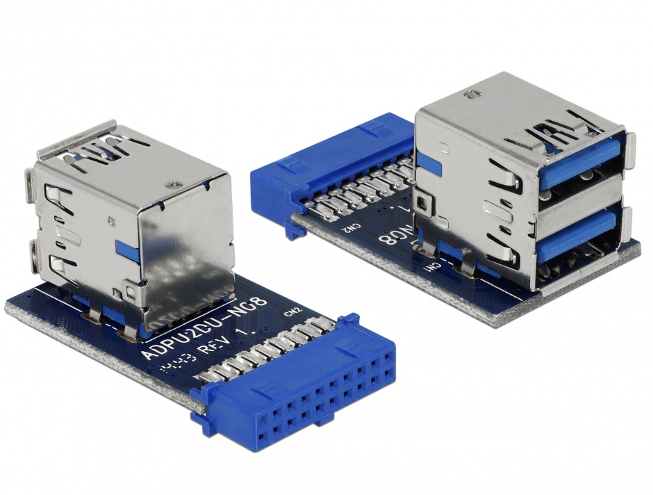 Adaptor Delock 2x USB 3.0 Pin Header
