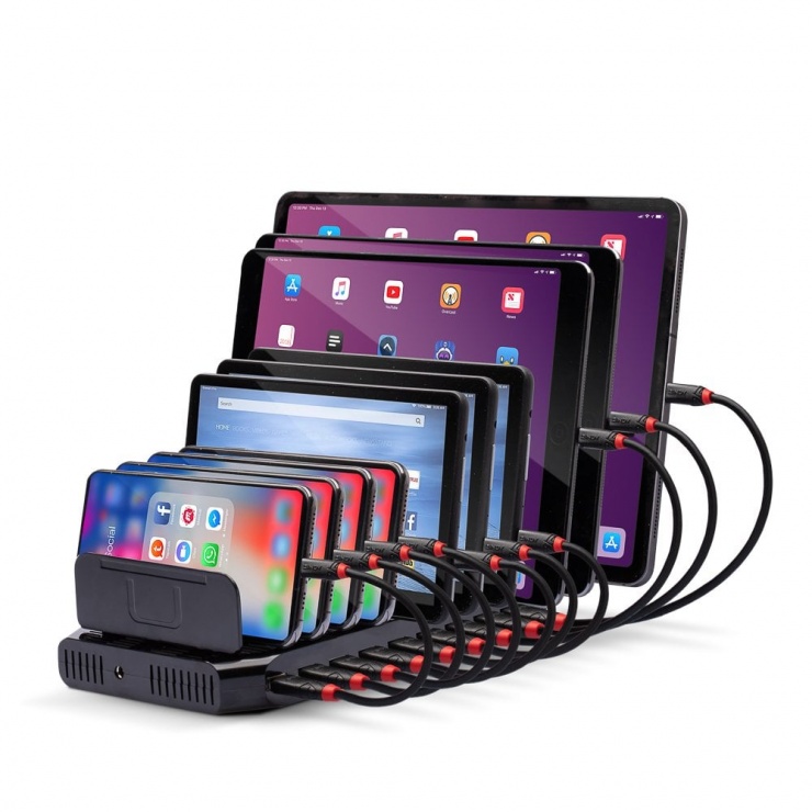 Lindy 10 Porturi USB 2.4A, Statie de Incarcare Inteligenta