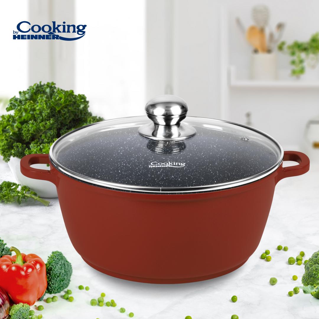 Cratiță Heinner Calabria 2.5L Aluminiu cu Capac | 20x9cm - imagine 3