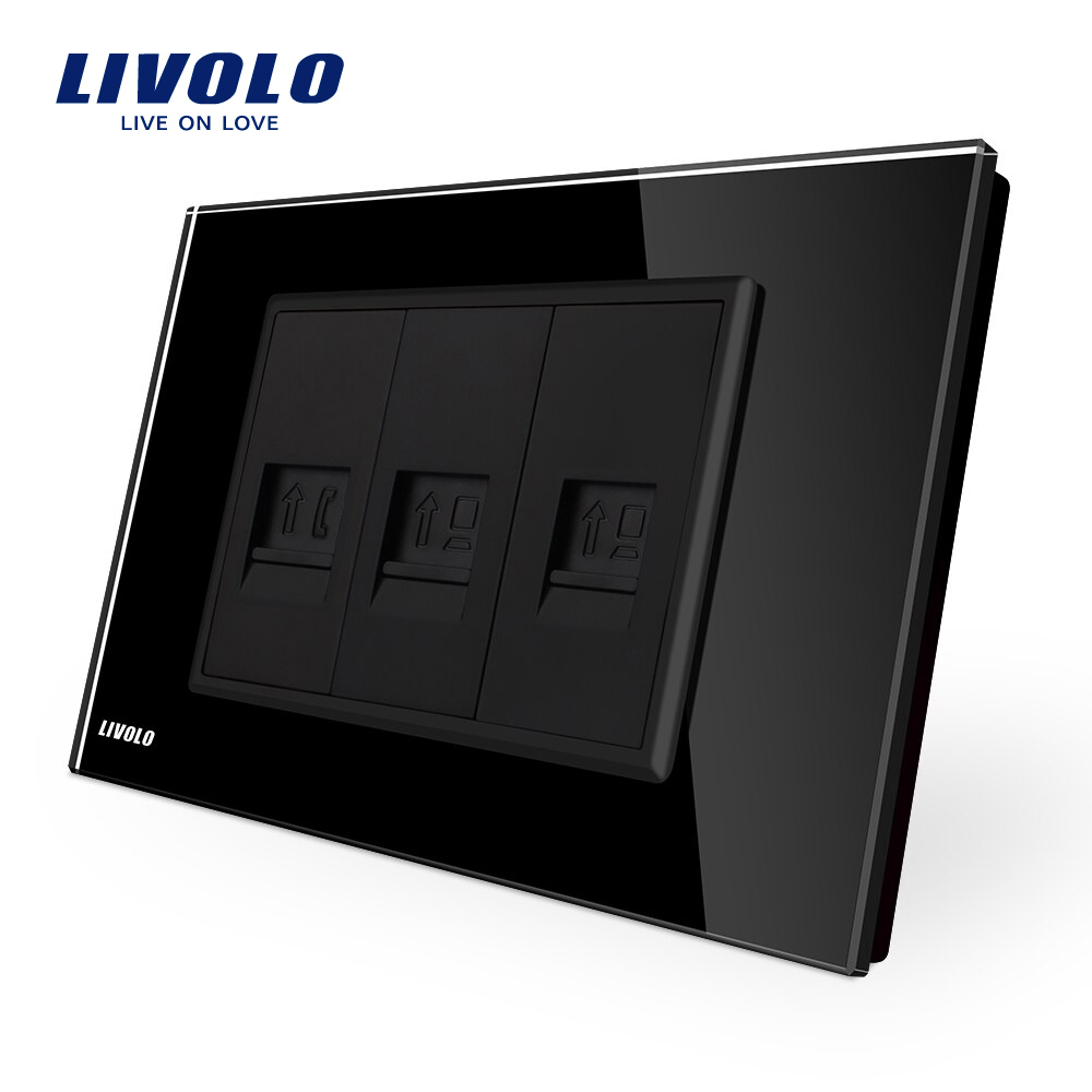 Priza Telefon+Dubla Internet Livolo cu Sticla - imagine 2