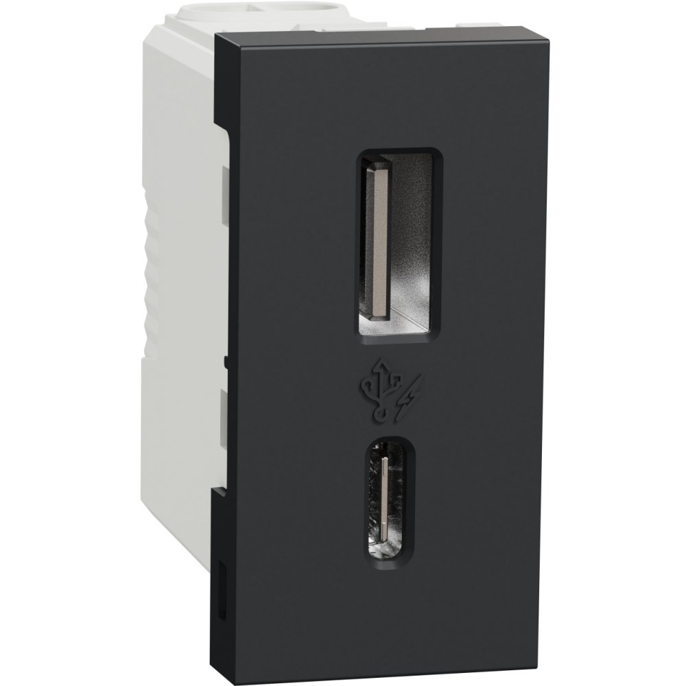 Priză USB A+C 15W Schneider Noua Unica NU301654 Antracit