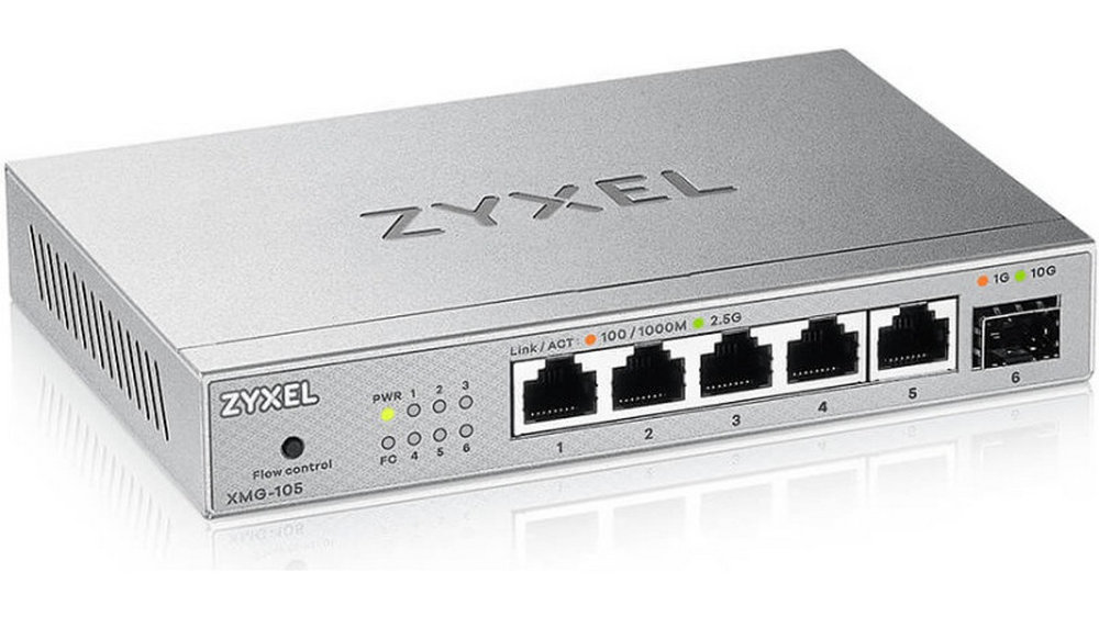 Switch Zyxel XMG-105, 5 porturi 2.5G, uplink 10G SFP+