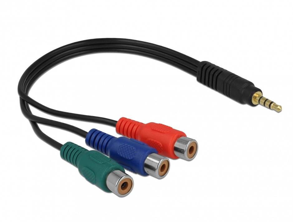Cablu Video Delock 3xRC la Jack 3.5mm 4Pini