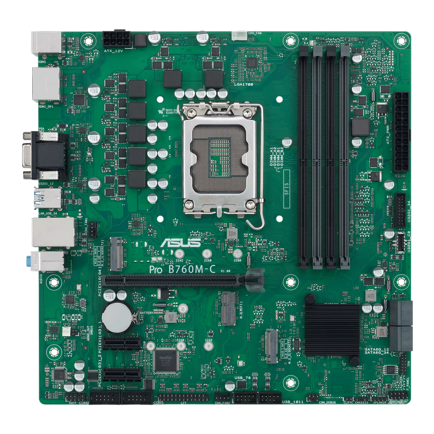 Placă de bază ASUS PRO B760M-C-CSM DDR5 LGA1700 Profesională - imagine 3