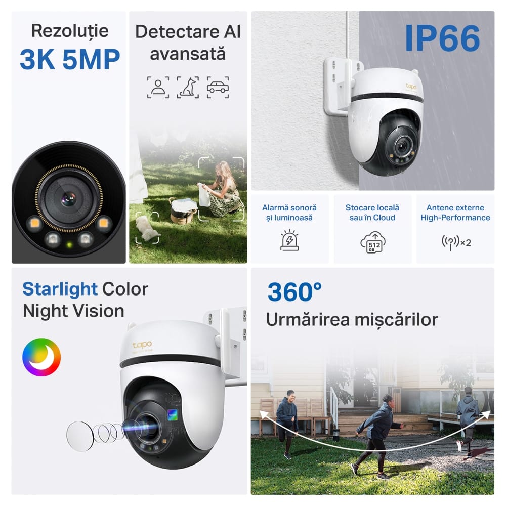 Cameră Supraveghere IP Exterior TP-LINK Tapo C530WS 5MP - imagine 14