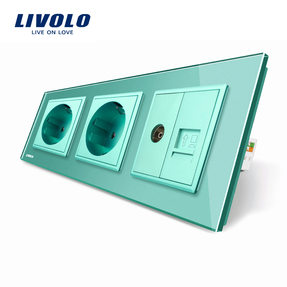 Priza Tripla Livolo Sticla: TV, Internet, 2xSchuko - imagine 10