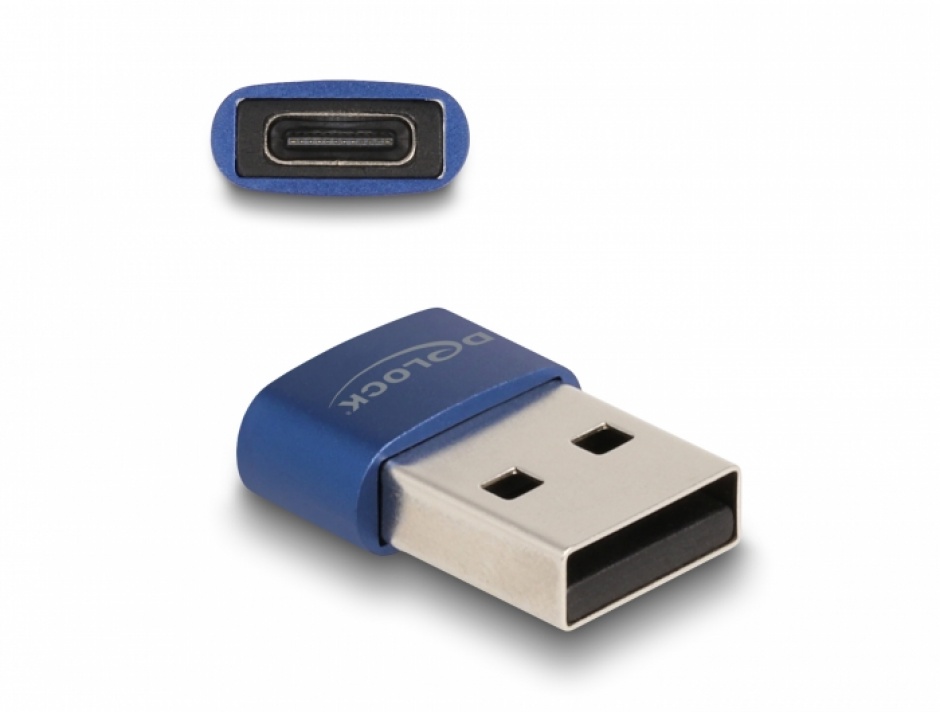 Adaptor USB-C la USB-A Delock, Albastru, 480 Mbps