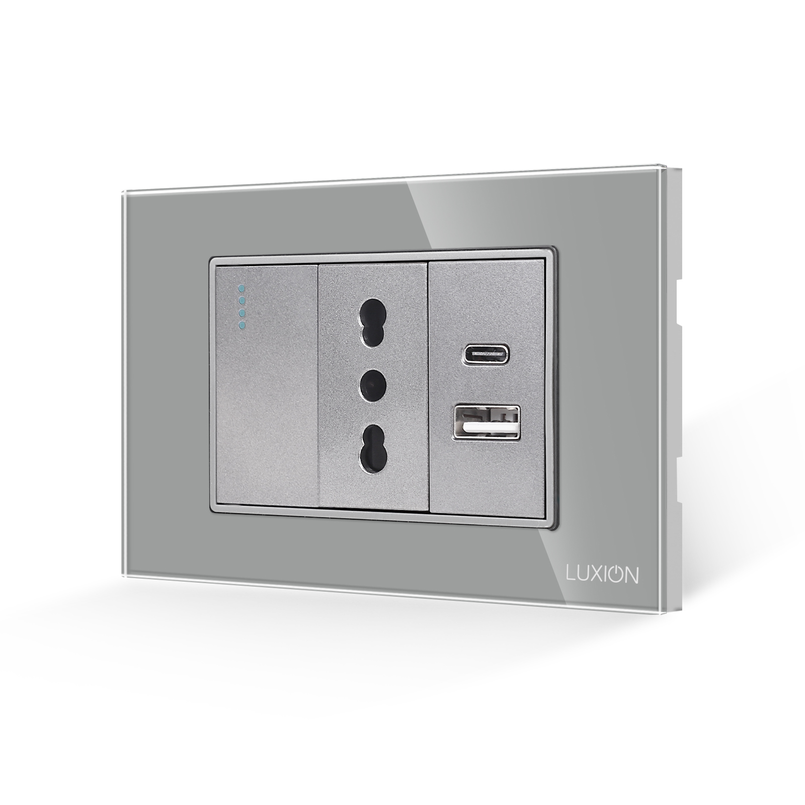Întrerupător + Priză Îngustă USB A+C, IP44, LUXION - imagine 13