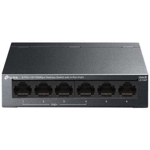 Switch TP-Link LS106P, 6 porturi, 4x PoE+