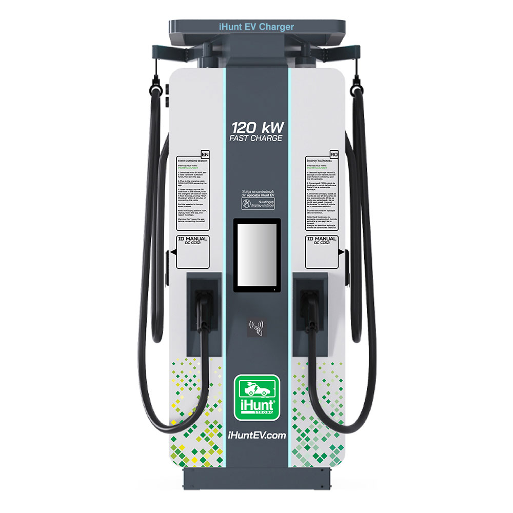 Stație încărcare rapidă iHunt EV DC 120kW, 2 x CCS2
