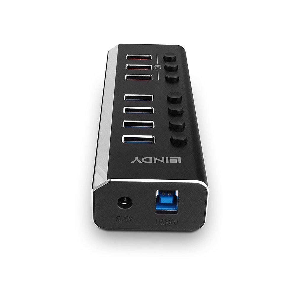Hub USB 3.0 Lindy 7 Porturi cu QuickCharge - imagine 3