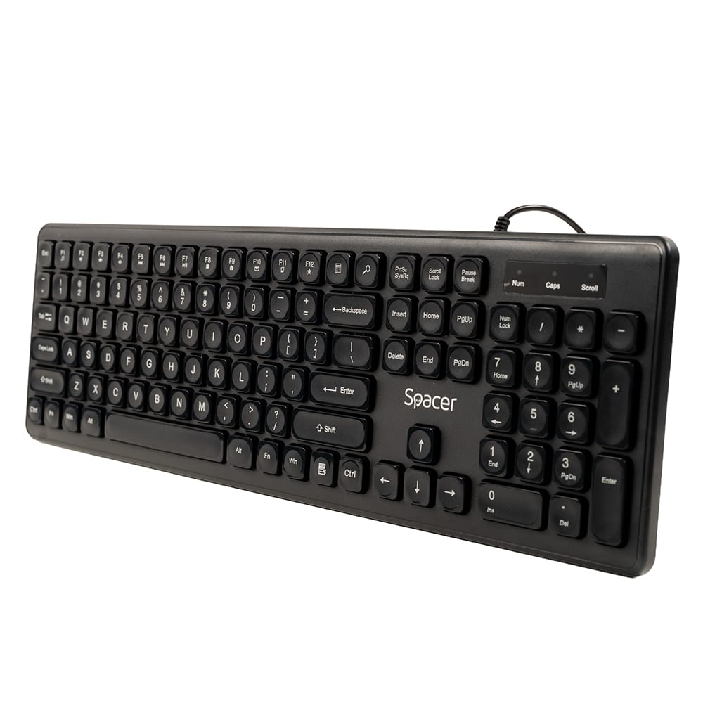 Tastatura SPACER Low Profile USB 104 Taste Silențioasă - imagine 3